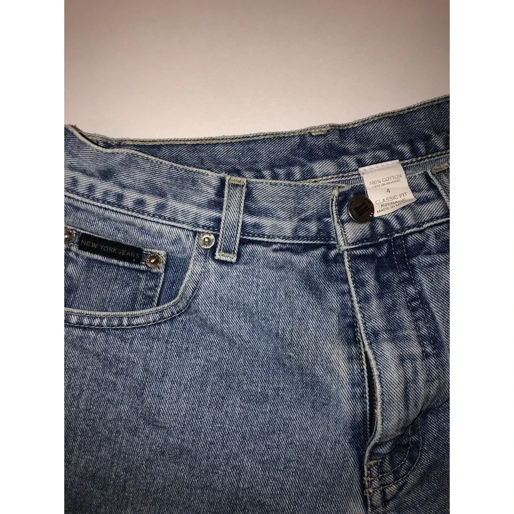 New York Jeans Mid Rise Denim Women's Size 4 Average Blue Cotton Medium‎ Wash